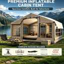 Inflatable Camping Tent, Glamping Blow Up Tent with Hand Pump for All-Season, 4 - 6 Person