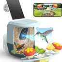 Smart Bird Feeder with Camera Solar Powered - 2K HD Live Video Camera AI Identify Birds, Visible Window Auto Capture& Motion Detection -Instant Arrival Alerts, Birds Lover Gifts (Style B-Blue)