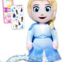 Disney Elsa Plush Bath Toy Set - Bundle with 16" Frozen Plushie, Stickers, More | Disney Bathtub & Shower Toy Pack for Kids