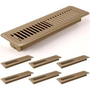 Tandefio 6 Pcs 2" x 12" Floor Register Vent Covers Metal Heavy Duty Walkable Floor Air Vent Covers with Rust Proof Finish Grille Easy Adjust Air Supply Lever for Home Wall Ceiling (Brown) Tandefio 6 Pcs 2" x 12" Floor Register Vent Covers Metal Heavy Duty Walkable Floor Air Vent Covers with Rust Proof Finish Grille Easy Adjust Air Supply Lever for Home Wall Ceiling (Brown)