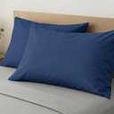 Comfort Beddings 100% Organic Cotton Pack of 2 Travel Pillowcases 12x16 Midnight Blue Pillow Cases with Zipper Closure, Crisp Percale Weave, Soft & Cooling Pillow Covers (Size-12x16, Midnight Blue)