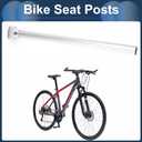 Bike Seat Posts 30.4x500mm Bike Saddle Post Seat Tube Aluminum Alloy Silver Tone Adjustable with Fixing Clip