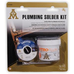 AIM Plumbing Solder Kit with solder wire, flux and brush, Solder for Plumbing Repairs (113g / 4oz)