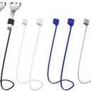 Magnetic Anti-Lost Straps for AirPods,Colorful Soft Silicone Sports Lanyard, Neck Rope Cord (Black/White/Gray/Blue)