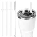Silicone Straw for Yeti Lid，3 Pcs Reusable Tumbler Replacement for YETI Straw Lids，11 inch Drinking Straws Set with 1 Cleaning Brushes