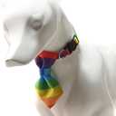 POPETPOP Rainbow Bow Tie Cat Collar Breakaway Safety Collar for Cats and Dogs Adjustable Pet Necklace for Daily Wear and Special Occasions