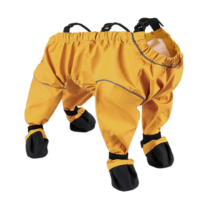 Asenku Dog Boots Leggings Waterproof Dog Pants Anti-Slip Dog Shoes Pet Paws Protector Dirty-Proof Dog Outdoor Walking Running Hiking Booties (Yellow, M)