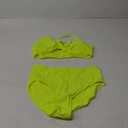Blooming Jelly Womens High Waisted Bikini Set Tie Knot High Rise Two Piece Swimsuits Bathing Suits (Small, Neon Green)