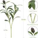 30pcs Faux Olive Leaves Stems 10 Tall Artificial Plants Olive Branches for Small Vase Tabletop Greenery Decor for Home Office Wedding Party (Vase Not Included)