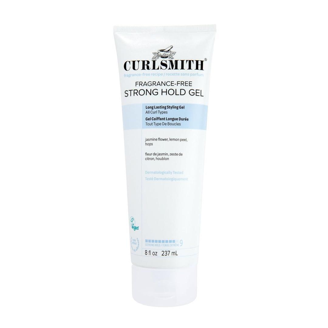 CURLSMITH Fragrance-Free Strong Hold Styling Gel - Long-Lasting Frizz Control for Defined Curls (8 oz)