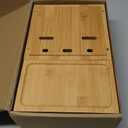 Bamboo Charging Station for Multiple Devices, Desk Charging Organizer with Drawer & Tray, Wood Docking Station for Multi Devices, Cell Phone, Tablet (Included 6 Cables, 5 Port USB Charger)