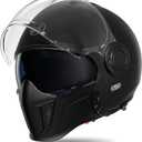 Modular Motorcycle Helmet with Double Visors, DOT Approved Motorcycle Helmets, Full Face Motocross Helmet for Adults Mens, Women Youth Black-L