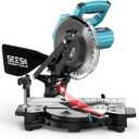 SEESII Power Compound Miter Saw: 8-inch Compact Miter Saw with Speed 4900RPM - Laser Guide - Precision Miter Angles - Lightweight Design - Single Bevel 0-45 for Carpenter Woodworking Project DIY