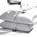 Waterproof Pillow Protectors Queen 20x28 Inches 4 Pack with Zipper Dust Proof Moisture Proof Sweat Proof Pillow Case Cover Protector Soft Cozy White