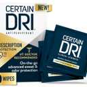 Certain Dri Antiperspirant Wipes for Excessive Sweating & Hyperhidrosis  72HR Clinical Strength Odor & Perspiration Protection, Travel-Friendly, Dermatologist Recommended, (10 Count)