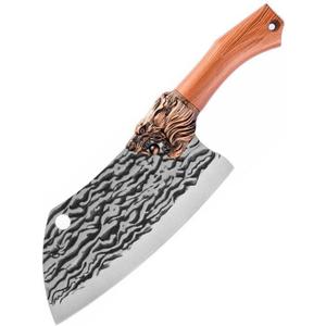 Meat Cleaver,Cleaver Knife, Stainless Steel Forged Kitchen Knife Hammer Pattern Slicing Knife Household Meat Cleaver Cutting Kitchen Knife Chopping Knife (Color : A knife)