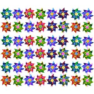 100pcs Plastic Rainbow Pinwheel,Windmill Party Pinwheels DIY Pinwheels Set for Toy Garden Lawn Party Decor (100)