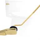 Hygie Rinse Universal Metal Toilet Handle Replacement Kit - Side Mount Compatible With American Standard/Mansfield/Gerber - Tank Flusher Lever With Flapper Chain, Shiny Gold