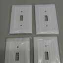 Pure White Classic Beadboard Wall Plates,Light Switch Covers,Electrical Outlet Covers, Switch Plates of Various Combination, Nature Bamboo Fiber Wall plate (1 Gang Toggle 4 Pack)