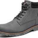 DECARSDZ Men's Fashion Lace-up Casual Chukka Boots for Men Zipper Boot (11, Grey-no Fur)
