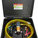 12V 75W Fuel Transfer Pump Kit, 120GPH High Flow Portable Gas Transfer Pump with Case, Electric Gasoline Siphon Pump for Vehicle, Boat, Farm Equipment, Diesel, Kerosene, Black