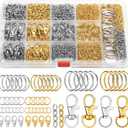 PAXCOO 990PCS Keychain Making Kit, Keychain Craft Supplies Including Key Chain Hooks, Lobster Clasps, Key Rings and Jump Rings for Key Chain Making and Jewelry Making