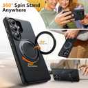 Oterkin for Samsung Galaxy S26 Ultra Case with 360 Spin Magnetic Stand [Fit for MagSafe] [Non-Slip] [15FT-Shockproof] Slim Protective Case for Galaxy S26 Ultra Men/Women, Black