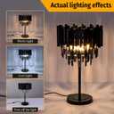 Wellmet Grey Crystal Table Lamp,3 Lights Geometric Table Lamps, Gray