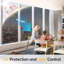 2 x Window Privacy Film One Way Mirror Reflective Window Film See Out Not in Sun Blocking Heat Control Anti UV Window Tint for Office Home Door(Black-Silver, 17.5 Inch x 6.5 Feet)