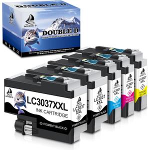 DOUBLE D Compatible LC3037 LC3037XXL Ink Cartridges for Brother LC3037 LC3039 LC3037XXL, use with MFC-J6945DW MFC-J5845DW XL MFC-J5945DW MFC-J6545DW XL (2BK/C/M/Y, 5 Pack)