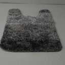 OLANLY Luxury Toilet Rugs U-Shaped 24x20, Extra Soft and Absorbent Microfiber Bathroom Rugs, Non-Slip Plush Shaggy Bath Mat, Machine Wash Dry, Contour Bathroom Mats for Toilet Base, Grey