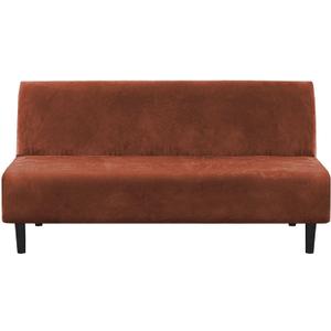 H.VERSAILTEX Real Velvet Futon Cover Armless Sofa Covers Sofa Bed Covers Stretch Futon Couch Cover Sofa Slipcover Furniture Protector Thick Soft Cozy Velvet Fabric Form Fitted Stay in Place, Rust