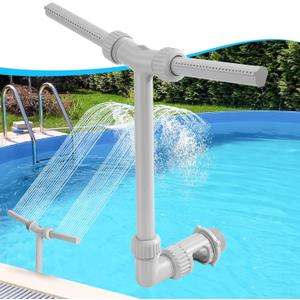 Pool Fountain - Dual Spray Water Fountains for Above Ground/Inground Pools, High-Pressure Waterfall & Pool Sprinkler Fountain, Pool Accessories for Inground Pools & Above Ground Pool Accessories (Gray)