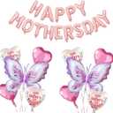 16" Happy Mother's Day Balloon Set for Mother's Birthday Mother's Day Party Events (Purple Butterfly)