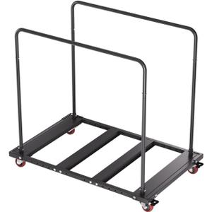 INNOVART Folding Table Cart, Black Table Rack for 60 Round Tables and Oblong Tables, Heavy Duty Table Trolley Desk Trolley, Metal Frame Rolling Caster, Party Event Hotel Furniture, 10 Table Capacity