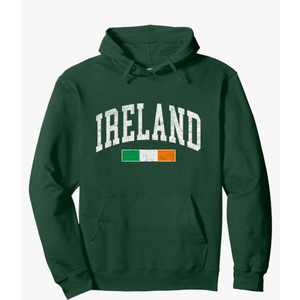 Vintage Ireland Flag Irish Retro Throwback Mens Womens Kids Pullover Hoodie size Small
