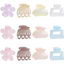 Jelly Colorful Hair Clips for Women, 12PCS Small Hair Clips 4 Style 1.6 Inch Banana Claw Clips Non-Slip Cute Hair Accessories Ideal Gifts for Girls