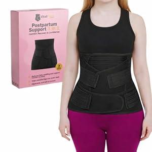 VitaliCore Buccenza Postpartum Belly Band 3-in-1 – Abdominal Compression, Pelvic Support & Posture Correction for Post Pregnancy Recovery