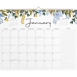 2026 Wall Calendar, Gimoner Calendar 2026, 18 Months Calendar Runs From January 2026 - June 2027, 15" x 12", Twin-Wire Binding, Hanging Hook, Floral Design