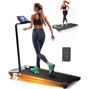 Walking Pad with Handle Bar, BestGod Treadmills for Home Office 330 lbs Capacity Foldable Under Desk Treadmill 5% Walking Treadmills with Incline 2.5 HP Folding Treadmill with Remote Control