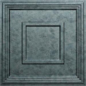 STICKGOO Glue-Up Ceiling Tiles, Antique Green Bronze, 24 x 24 in, 12 Pack