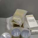 350 Pieces Gold Disposable Plates for 50 Guests, Disposable Plastic Plates for Party, Wedding, Dinnerware Set of 50 Dinner Plates, 50 Salad Plates,50 Cups and 50 Paper Napkins, Gold