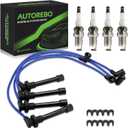 Set of 4PCS Ignition Spark Plug Wires 32702-P0A-A00 8028 RC-HE73 671-4179 & 4 Iridium Spark Plugs Compatible with Honda Accord Civic Odyssey Acura CL Isuzu Oasis L4 2.3L 2.2L 1.6L,1994-2022
