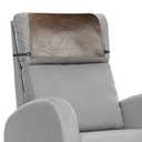 NZDWZDN Headrest Cover for Recliner Chair Recliner Head Rest Protector Faux Leather Headrest Cover with Elastic Straps 17 x 27In (Brown)