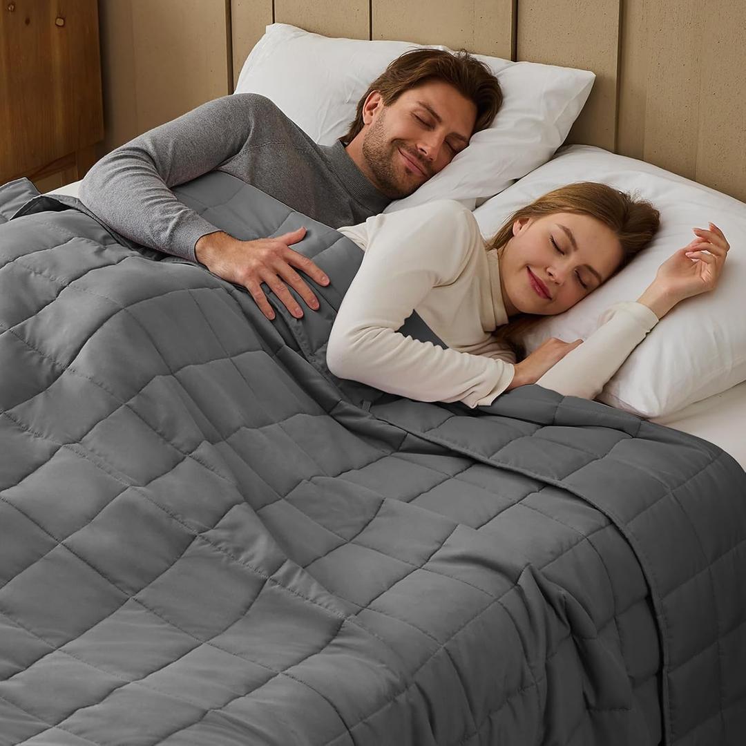 Weighted Blanket for Adults 20lbs, 78"x86", King Size Cooling Heavy Throw Blanket for 130-220lbs, Microfiber Soft Thick Big Blankets Weighted Comforter Breathable Gift for Sleeping, Grey
