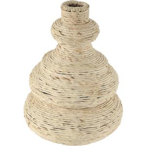 Deco 79 Seagrass Handmade Decorative Vase Wrapped Centerpiece Vase with Abstract Bubble Shape, Vase for Home Decoration 10" x 10" x 14", Beige