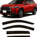 2022-2026 Tape-on Rain Guards for Toyota Corolla Cross Side Window Deflector Visors L LE XLE Hybrid S SE XSE Durable Tinted Vent Shade 2023 2024 2025