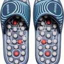 BYRIVER Acupressure Foot Massage Slippers Shoes Sandals, Reflexology Massager Tools, Relieve Back Tension Pressure Arthritis Pain, Present Gifts for Dad Mom(05L) (L-Men(9.5-11), Blue Spring Slippers)