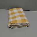 Alsoo Checkered Tablecloth Square Cotton Linen Fabric Gingham Table Cloth Buffalo Plaid Table Cover with Tassel Wrinkle Free Washable for Kitchen Dining Picnic, Yellow, 55X55''