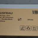 HAUSFRAU Ottoman with Storage Bench Folding Foot Rest Stool White